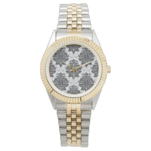 Montre Floral noir-blanc