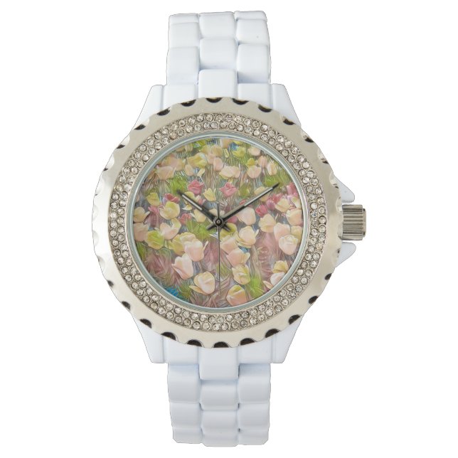 Montre Floral White Watch (Beauté) (devant)
