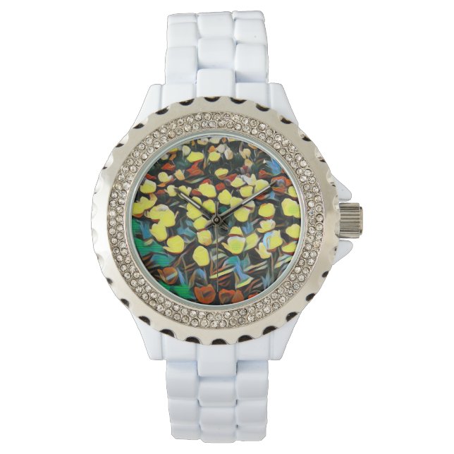 Montre Floral White Watch (Dreaming) (devant)
