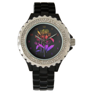 Montre florale des femmes noires