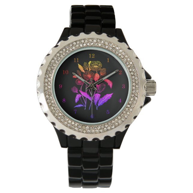 Montre florale des femmes noires (devant)