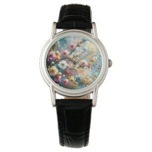 Montre Flore élégante et vibrante - Fleur avec éclat de c