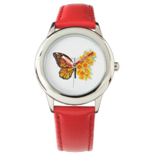 Montre Flower Butterfly with Yellow California Poppy