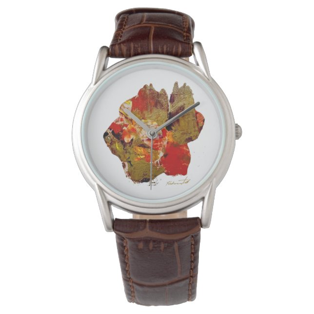 Montre Flower collagraph art watch (devant)