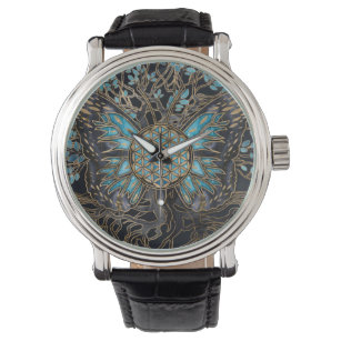 Montre Flower of Life - Tree of life - Butterfly