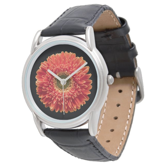 Montre Flowers | Orange Gerbera Daisy (Incliné)