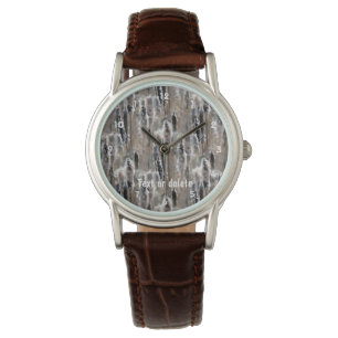 Montre Fluffy Cattails Nature Motif Personnalisé
