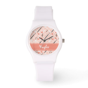 Montre Flûte rose personnalisée