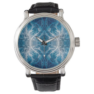 Montre Flux cosmique sacré - Symétrie argent bleu