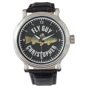 Montre FLY GUY Truite Brown Pêche Personnaliser Pêcheur