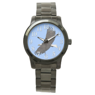 Montre Flying Bald Eagle and Blue Sky Wildlife Wristwatch