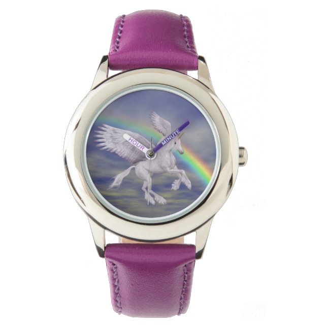 Montre Flying Unicorn Horse Rainbow Animal Art (devant)