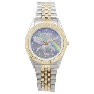 Montre Flying Unicorn Rainbow Animal Art Personnalisé