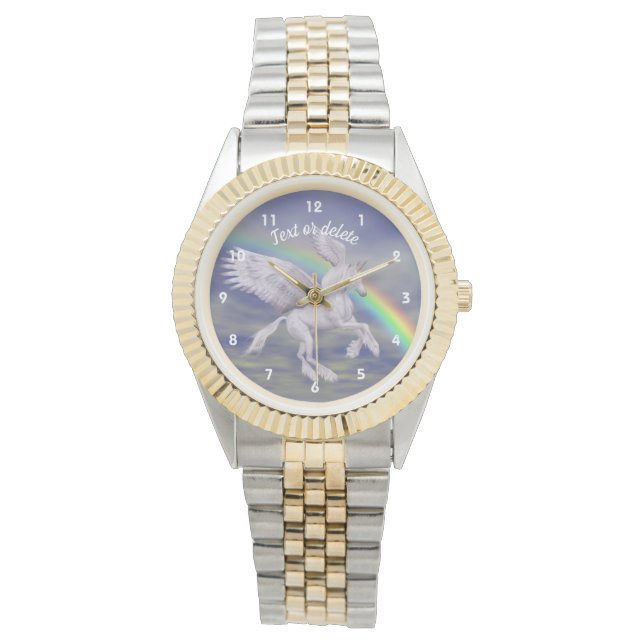 Montre Flying Unicorn Rainbow Animal Art Personnalisé (devant)