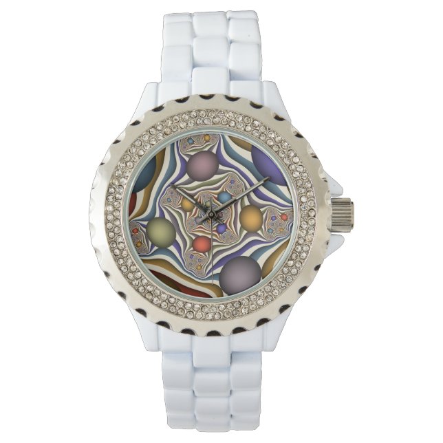 Montre Flying Up Colorful Moderne Art Fractal Abstrait (devant)