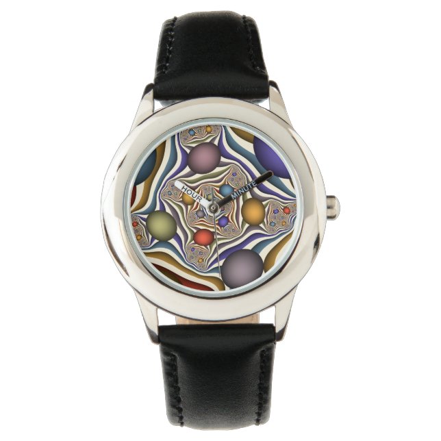 Montre Flying Up Colorful Moderne Art Fractal Abstrait (devant)