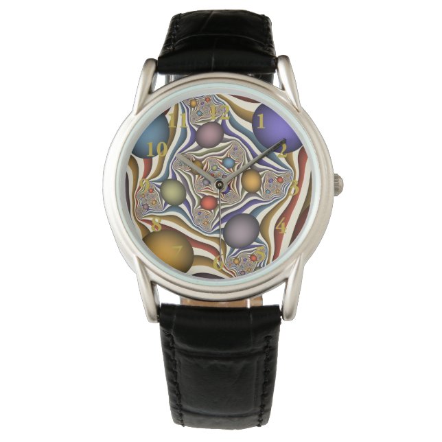 Montre Flying Up Colorful Moderne Art Fractal Abstrait (devant)