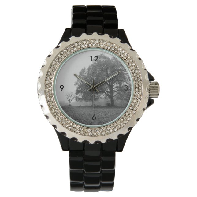 Montre Foggy Automne Niveaux de gris (devant)