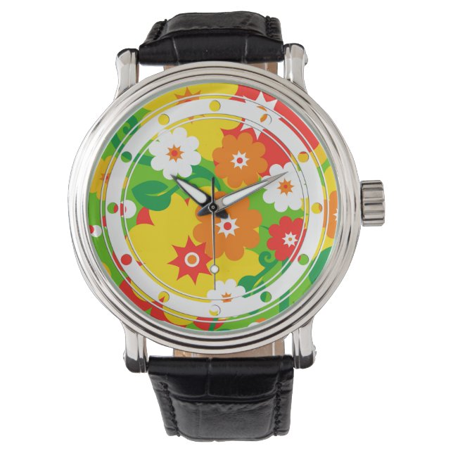 Montre Fond d'écran Funky Flower Power (devant)