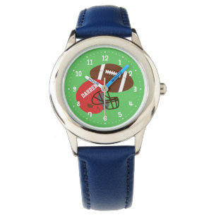 Montre Football américain pour enfants et casque rouge