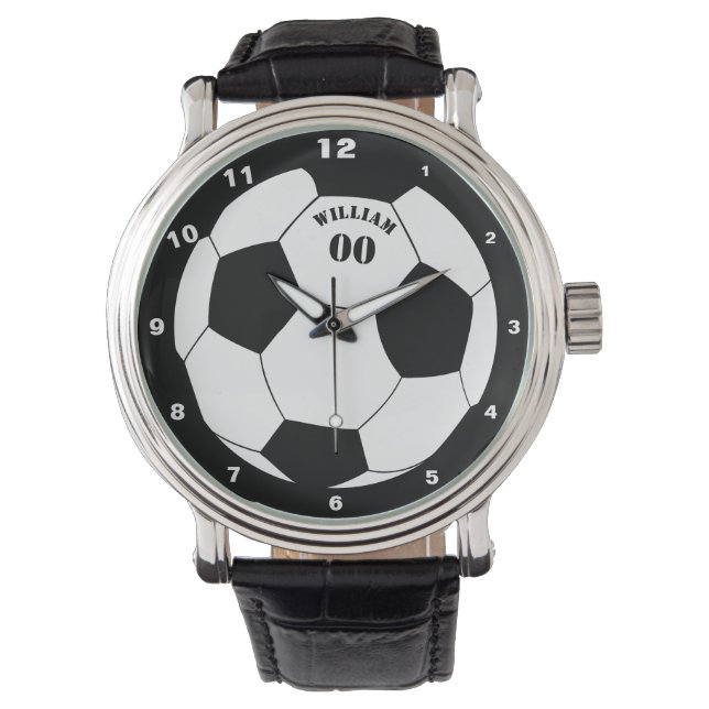 Montre Football & Football Ball Watch avec nom et numéro (devant)