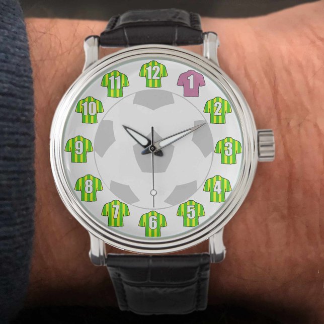 Montre Football Watch - avec Bande verte et jaune (Créateur téléchargé)