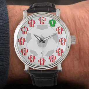 Montre Football Watch - avec Chemises rayées rouges