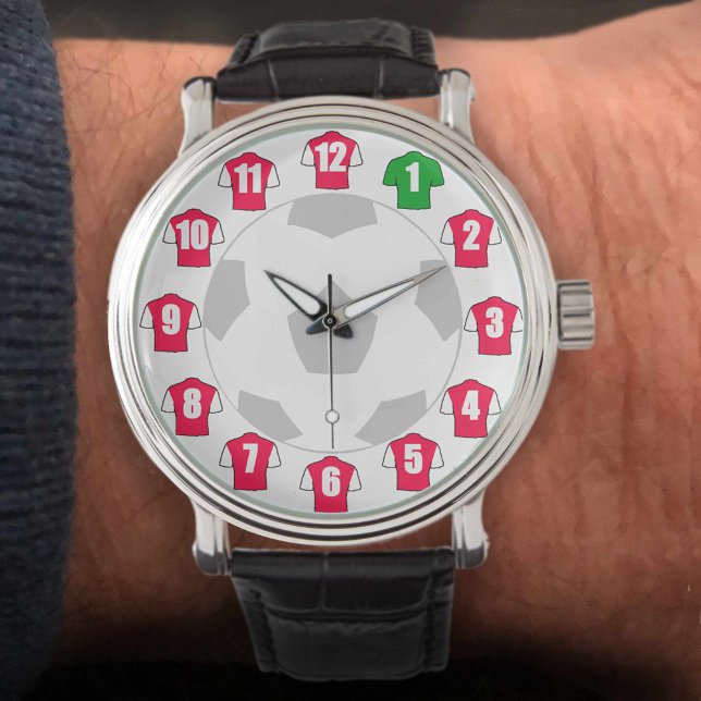 Montre Football Watch - avec Chemises rouges et blanches (Créateur téléchargé)