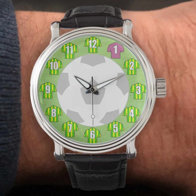Montre Football Watch - avec Chemises vertes et jaunes (Créateur téléchargé)