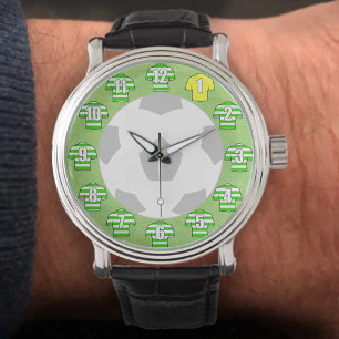 Montre Football Watch - avec des boules vertes sur les ch