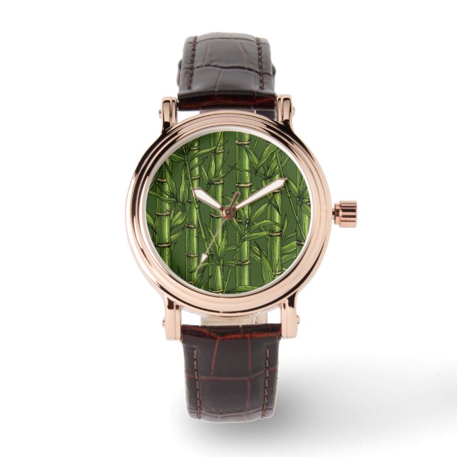 Montre Forêt de bambou en vert (Recto)
