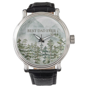 Montre Forêt et montagne meilleur papa jamais Fête des pè