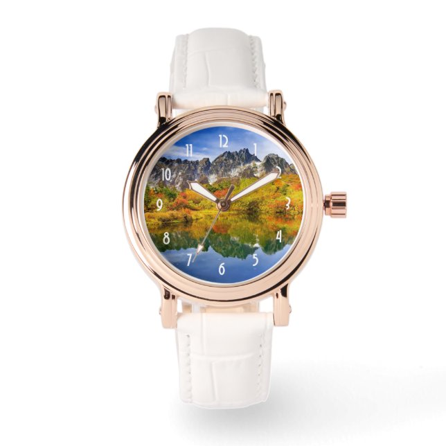 Montre Forêt paysagère pittoresque et montagnes (Recto)