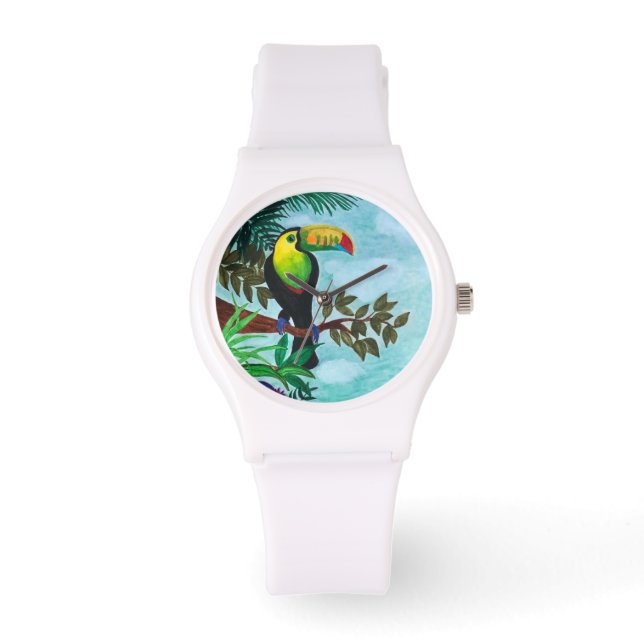 Montre Forêt tropicale toucane colorée (Recto)