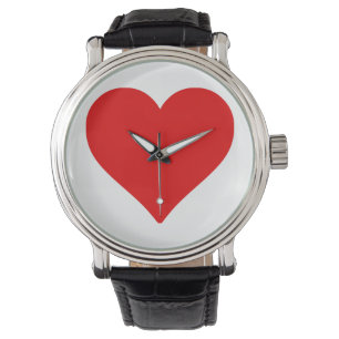 Montre Forme de cœur rouge amour classique minimalisme