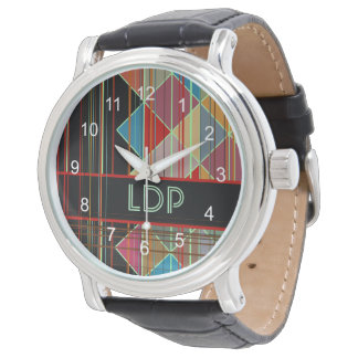 Montre Formes triangulaires triangulaires avec initiales 