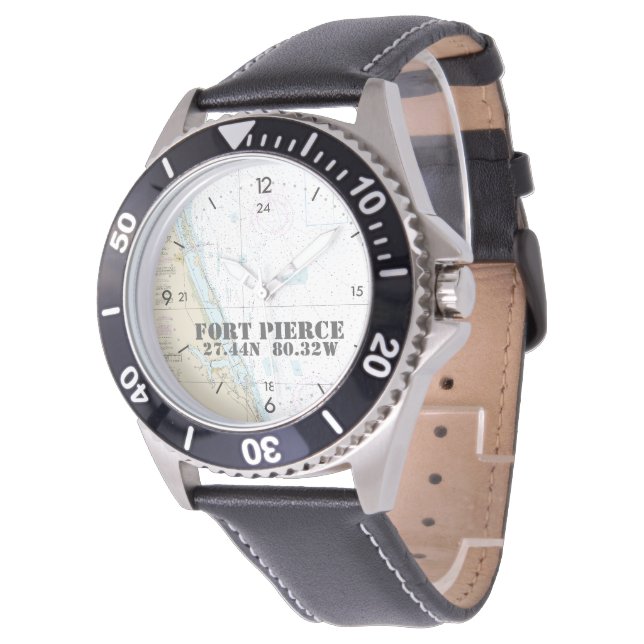 Montre Fort Pierce, FL Latitude Nautique Longitude (Incliné)