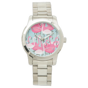 Montre Foule rose et blanche des Flamants roses