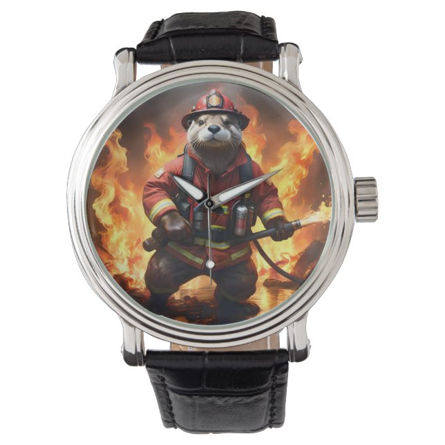 Montre **"Fourrure et Flammes : Le contre-feu du pompier  (devant)