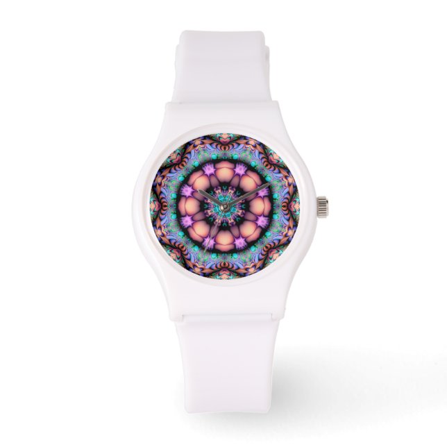 Montre Fractal Mandala Floral Psychedelic (Recto)