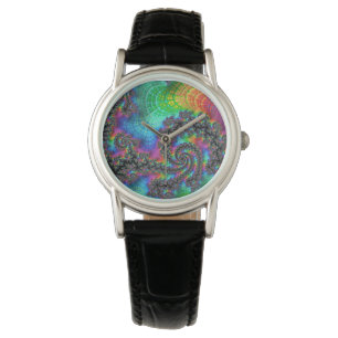 Montre Fractale arc-en-ciel psychédélique