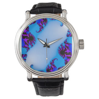 Montre fractale bleue