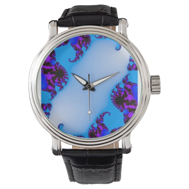 Montre fractale bleue (devant)