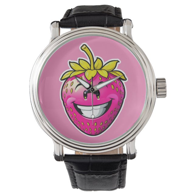 Montre Fraise rose (devant)