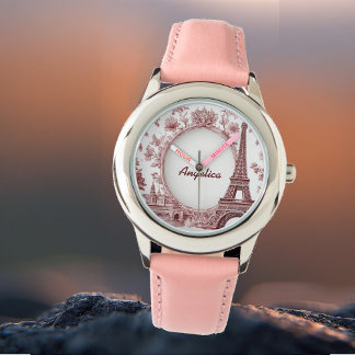 Montre France Travel Eiffel Tower Pastel Pink Paris Dream