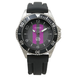 Montre Frappes de course Fuchsia personnalisées Style car
