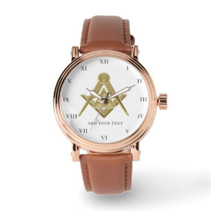 Montre Freemason Carré et Compass Charité Or maçonnique