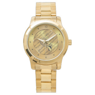 Montre French Horn ~ Sheet Music ~ Gold Arrière - plan ~