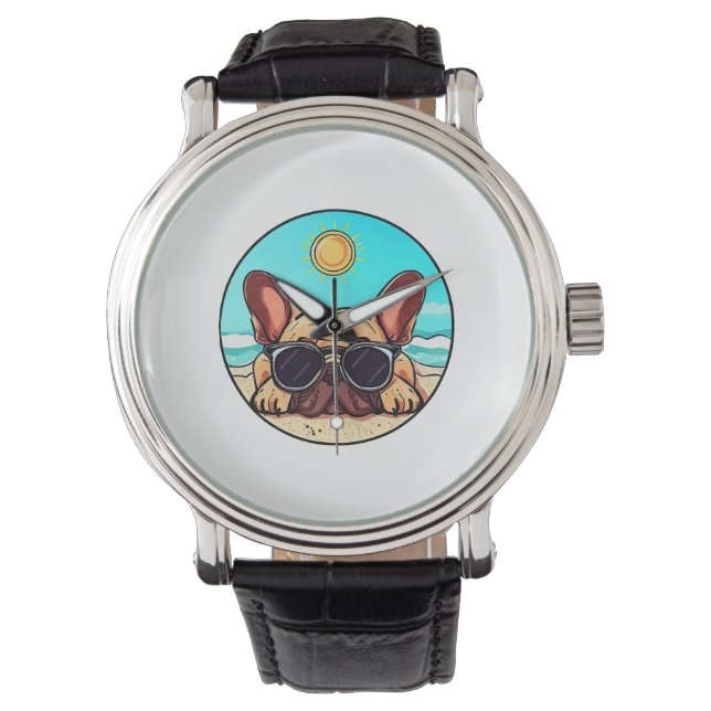 Montre Frenchie Profitant De La Plage (devant)