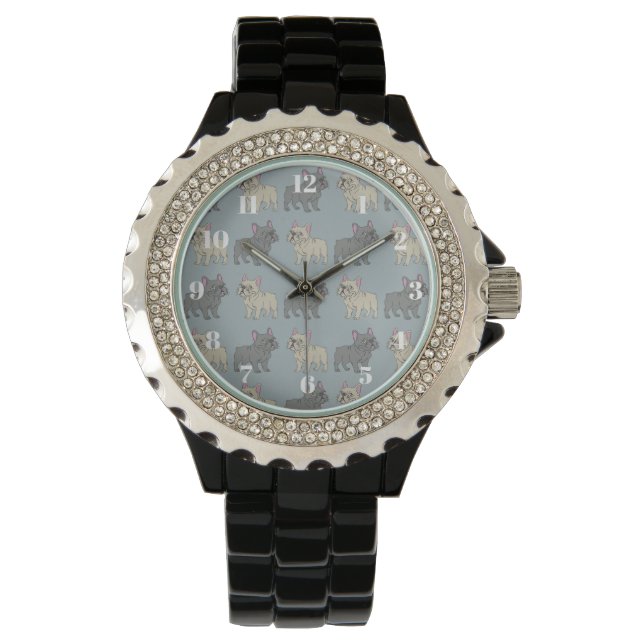 Montre Frenchies, Bleu fumée (devant)